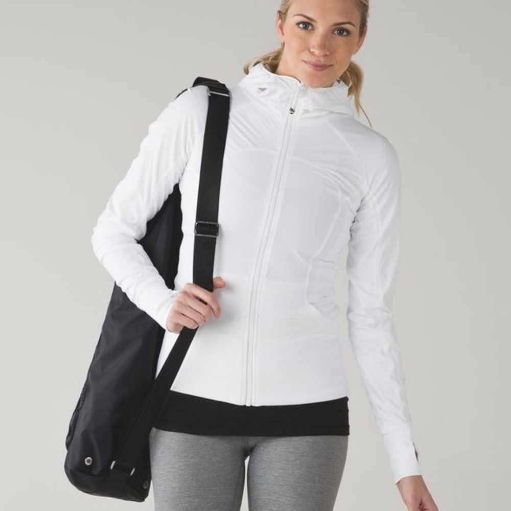 Lululemon White Zip-Up Hoodie In Flux Reversible Jacket